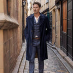 Herren eleganter und stilvoller Wollmantel R&B