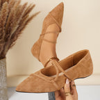 Damen elegante Ballerinas mit gewickeltem Riemendesign und weichem Obermaterial R&B