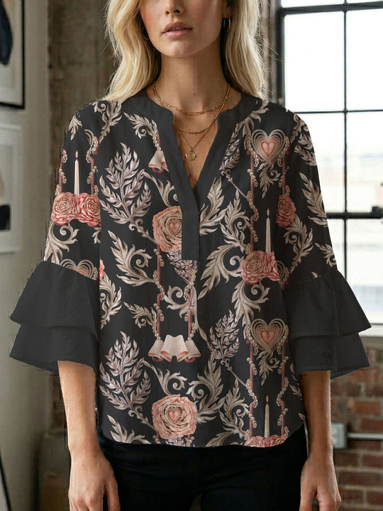 Damen Bluse mit wunderschönen floralem Design R&B