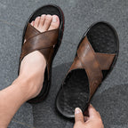 Herren Komfortable und modische Ledersandalen mit verstellbarem Riemensystem R&B