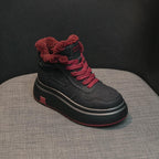 Damen High-Top Sneakers mit flauschigem Innenfutter und bequemer Plateausohle