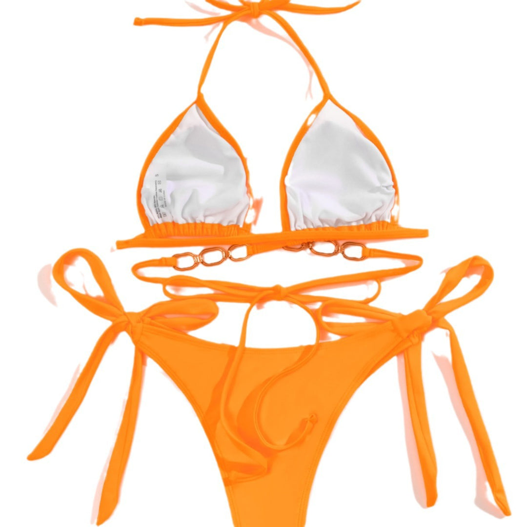 Damen Triangel-Bikini mit Kettenverzierung R&B