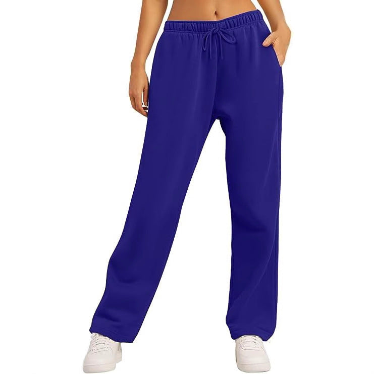 Damen bequeme Sporthose mit elastischem Bund und praktischen Taschen R&B