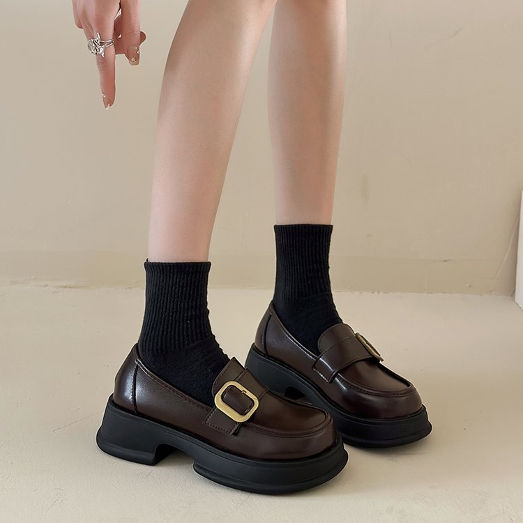 Damen elegante Mokassins mit dekorativem Schnallenverschluss R&B
