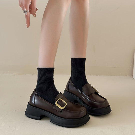Damen elegante Mokassins mit dekorativem Schnallenverschluss R&B
