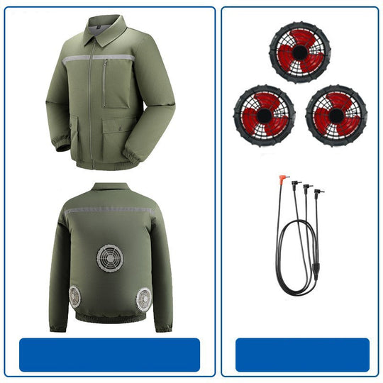 Herren nan belüftete Arbeitsjacke mit integrierten Lüftern, USB-Stromanschluss und reflektierenden Einsätzen R&B