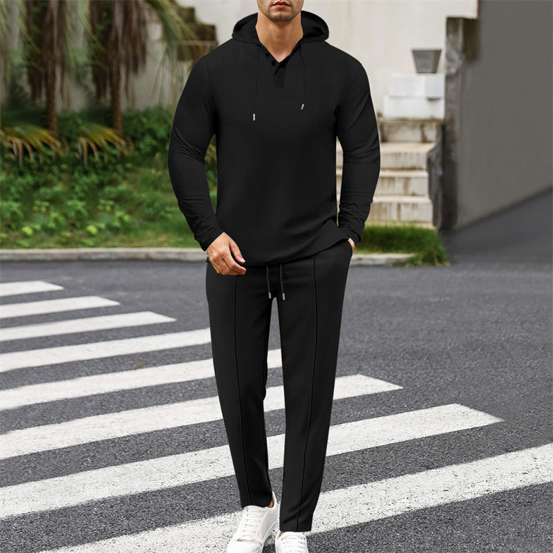 Herren modisches Hoodie-Set mit sportlichem Schnitt und praktischen Funktionen R&B