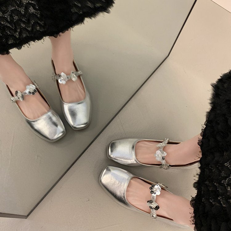 Damen elegante Ballerinas mit floralen Akzenten und komfortablem Fußbett R&B