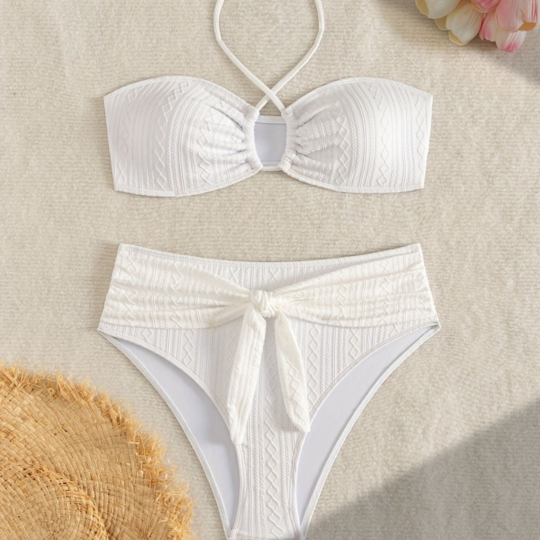 Damen Zweiteiler Bikinis mit Hochgeschnittenem Bund R&B