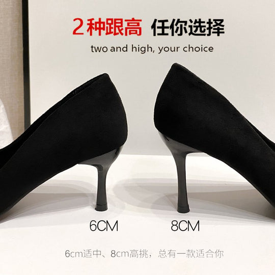 Damen elegante Spitzen High Heels mit goldfarbenem Akzent R&B