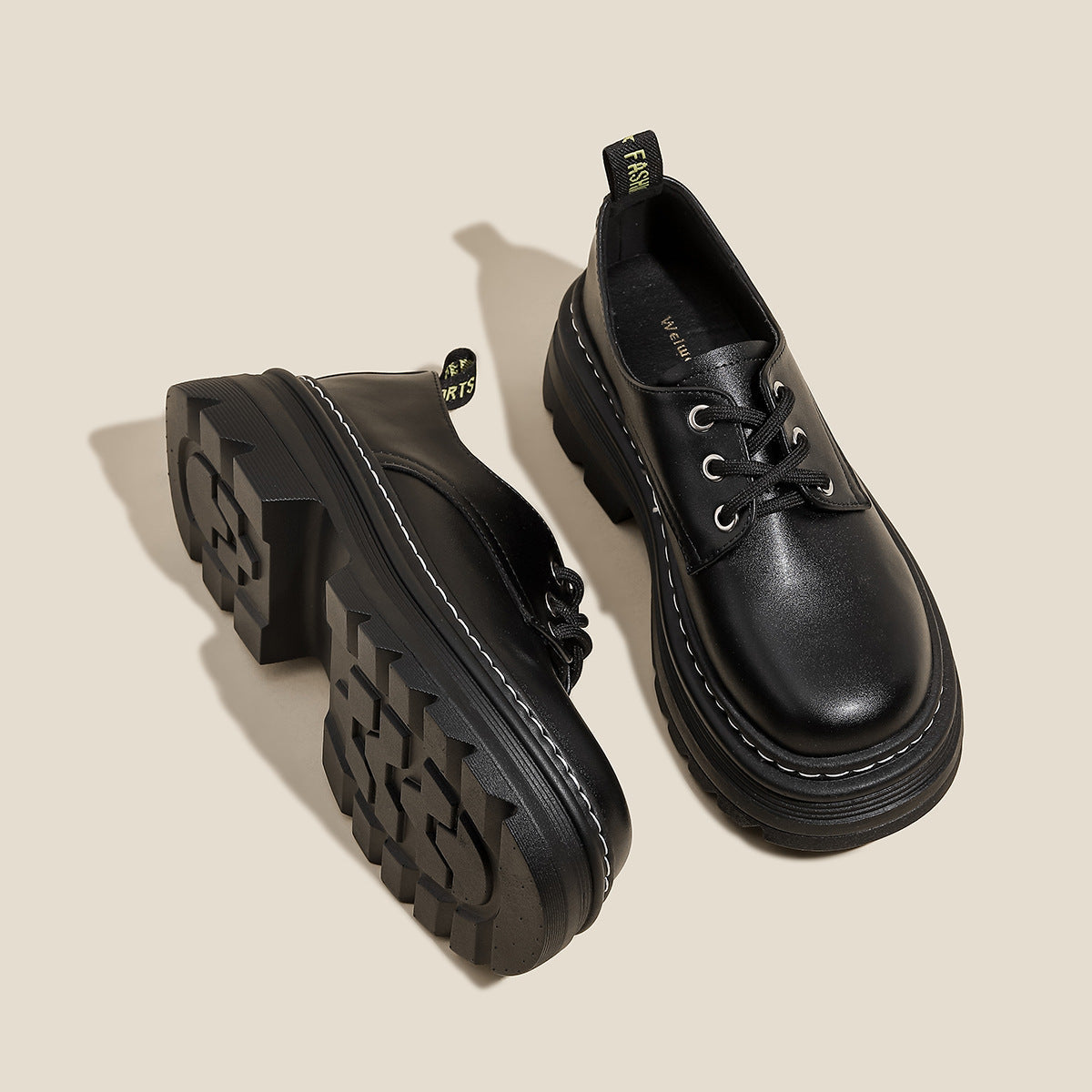Damen Schnürschuhe mit robustem Plateau und stylishem Design