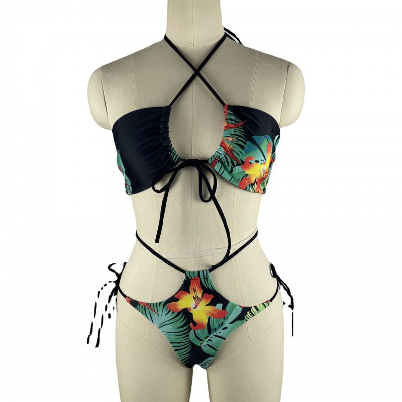 Damen Bikiniset mit floralem Design und verstellbaren Trägern R&B