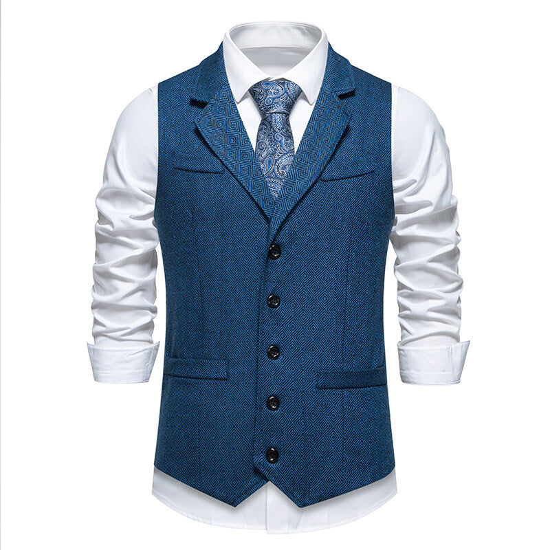 Herren elegante Weste mit geometrischem Muster R&B