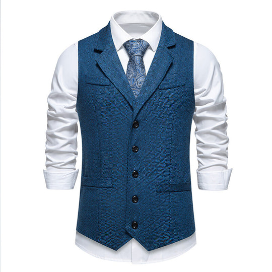 Herren elegante Weste mit geometrischem Muster R&B