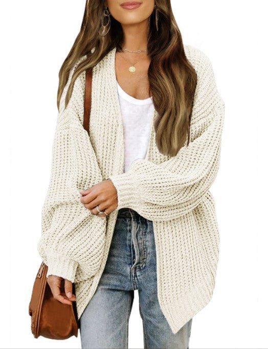 Damen Grobstrickjacke mit überschnittenen Schultern und lässigem Schnitt R&B