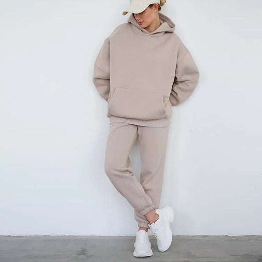 Damen Lässiger Kapuzenanzug mit weitem Schnitt und praktischen Taschen R&B