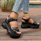 Damen Sportliche Sandalen mit dicker Sohle und modischem Riemen R&B