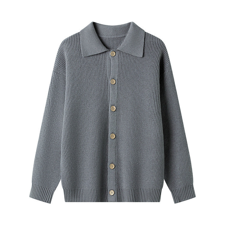 Damen Gemusterte Strickjacke mit Kragen und Knopfleiste R&B