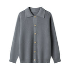Damen Gemusterte Strickjacke mit Kragen und Knopfleiste R&B