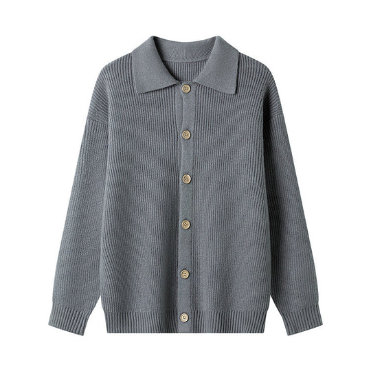 Damen Gemusterte Strickjacke mit Kragen und Knopfleiste R&B