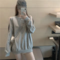 Damen lässiger Oversized Pullover mit offenen Schultern und modernem Design
