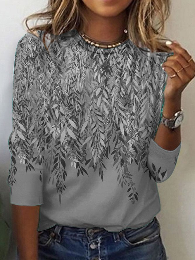 Damen Langarmshirt mit lebhaftem Blumenmuster R&B