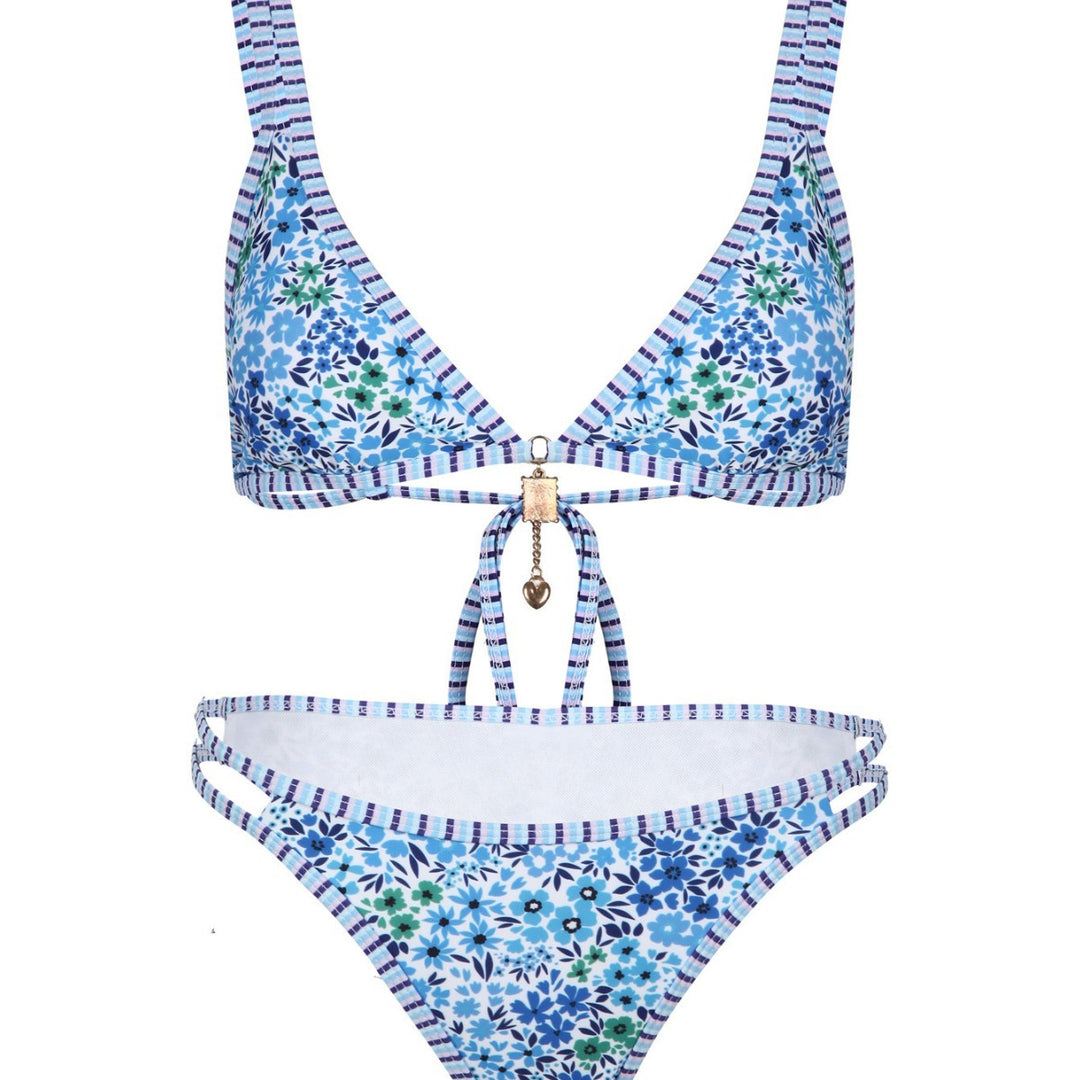 Damen Bikini-Set mit floralem Muster und verstellbaren Trägern R&B