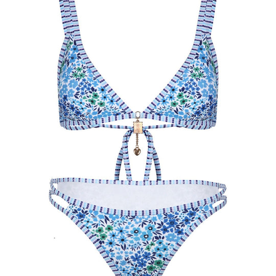 Damen Bikini-Set mit floralem Muster und verstellbaren Trägern R&B
