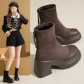 Damen trendige Ankle Boots mit robustem Blockabsatz und elastischer Schafthöhe R&B