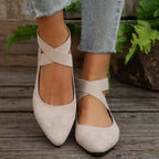 Damen elegante Ballerinas mit verstellbarem Riemchendesign R&B