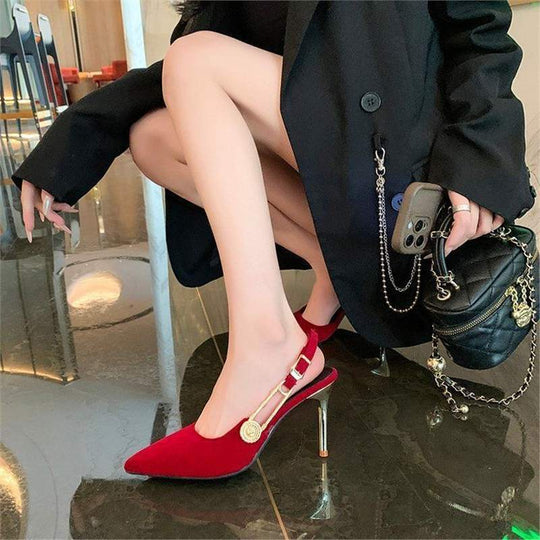 Damen Slingback High Heels mit elegantem Metallakzent R&B