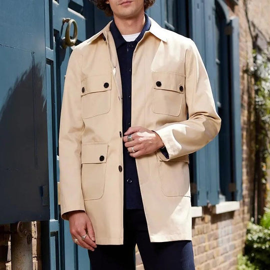 Herren elegante Jacke mit praktischen aufgesetzten Taschen