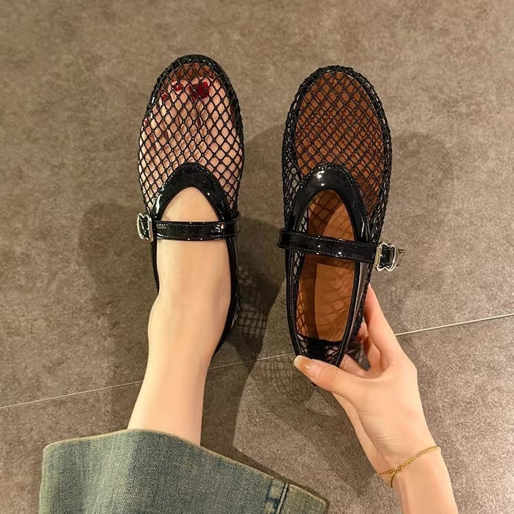 Damen elegante Ballerinas mit Netzdesign R&B