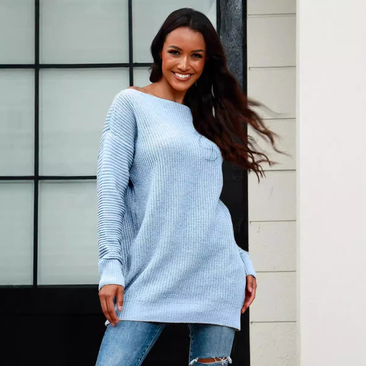 Damen Oversized Strickpullover mit weichem Strukturmuster