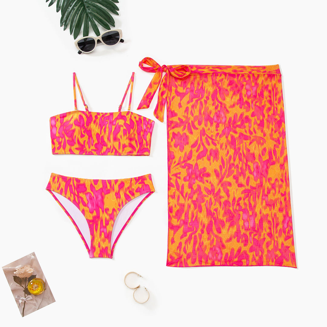 Damen Zweiteiliges Badeanzug-Set mit farbenfrohem Blumenmuster R&B