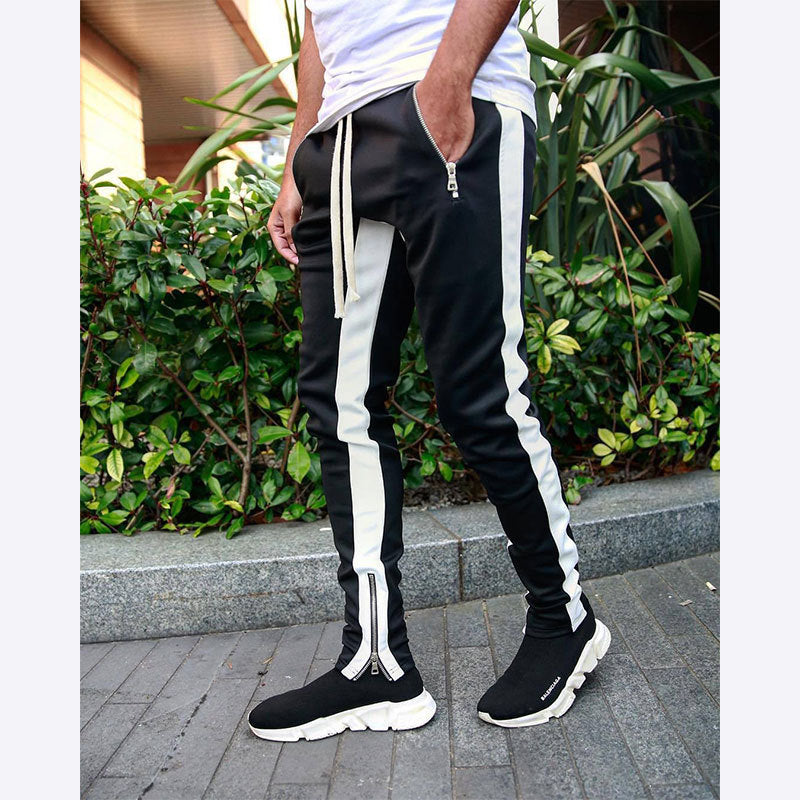 Herren Sportliche Slim-Fit Jogginghose mit Seitentaschen R&B