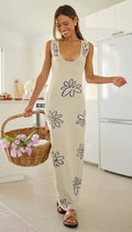 Damen figurbetontes Maxikleid mit floralem Muster und tiefem V-Ausschnitt R&B