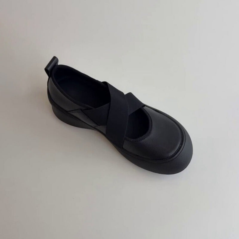 Damen bequeme und stilvolle Ballerina-Schuhe mit elastischem Riemchen R&B