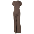 Damen Elegantes Maxikleid mit Drapierung und asymmetrischem Saum R&B