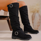 Damen Modische Overknee-Stiefel aus weichem, elastischem Material R&B