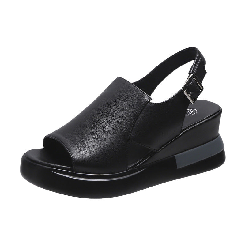 Damen Wedge-Sandalen mit verstellbarem Riemen und komfortablem Fußbett R&B