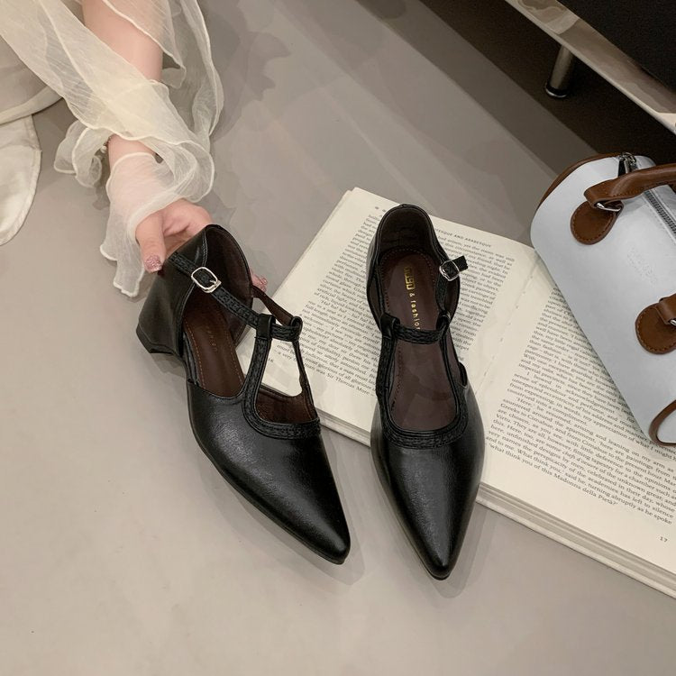 Damen elegante Slingback-Pumps mit spitzem Design und modischem Schnallenverschluss R&B
