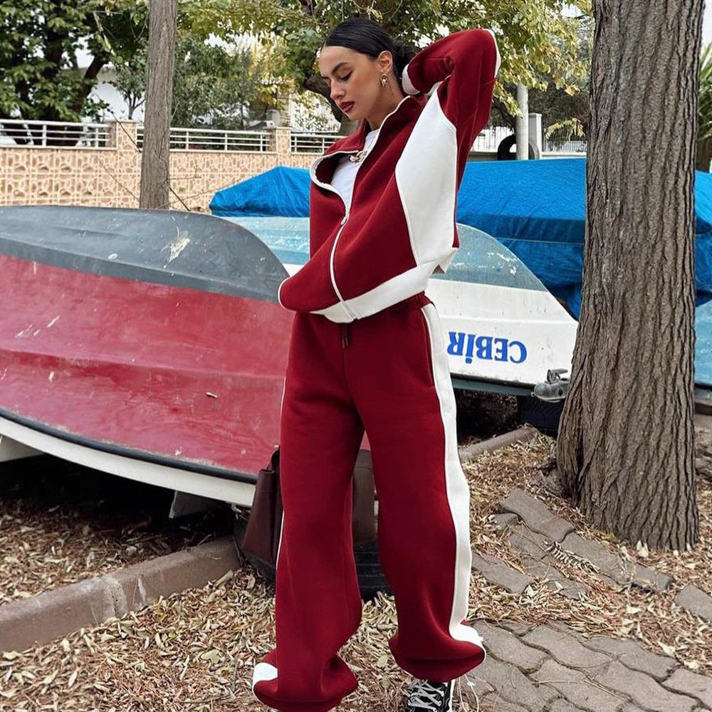 Damen sportlicher Jogginganzug mit modischem Schnitt und elastischen Bündchen R&B