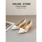 Damen elegante Pumps mit verspieltem Schleifendetail