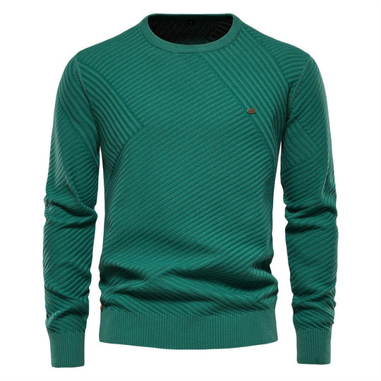 Herren Strickpullover mit modernem diagonalen Muster R&B