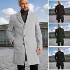 Herren Eleganter Langmantel mit modischen Knöpfen und hochwertigem Stoff R&B