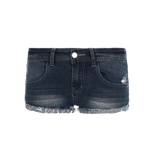 Damen Denim-Shorts mit ausgefranstem Saum R&B