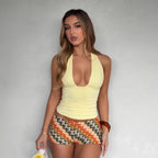 Damen Halter-Top mit raffiniertem Raffung R&B