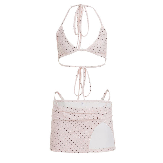 Damen Bikini-Set mit verstellbaren Trägern und zarten Punkten R&B