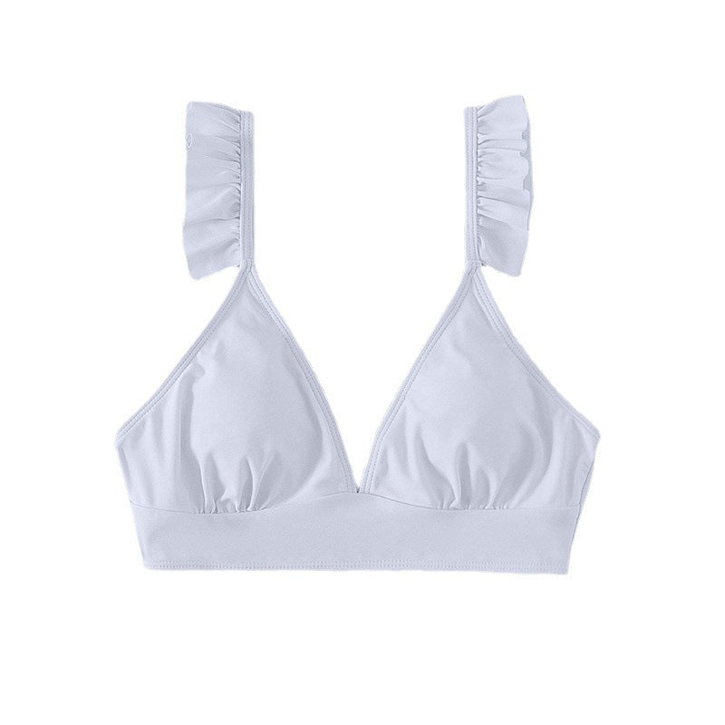 Damen Triangel-Bikinioberteil mit verspielten Rüschendetails